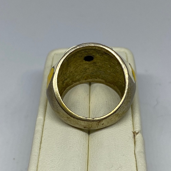 Yellow Enamel Flower Ring - Picture 4 of 5